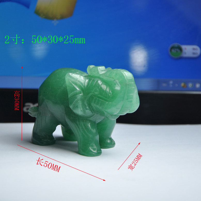 Wholesale crystal 2 inch elephant carving handicraft crystal elephant carved animal decoration and gifts