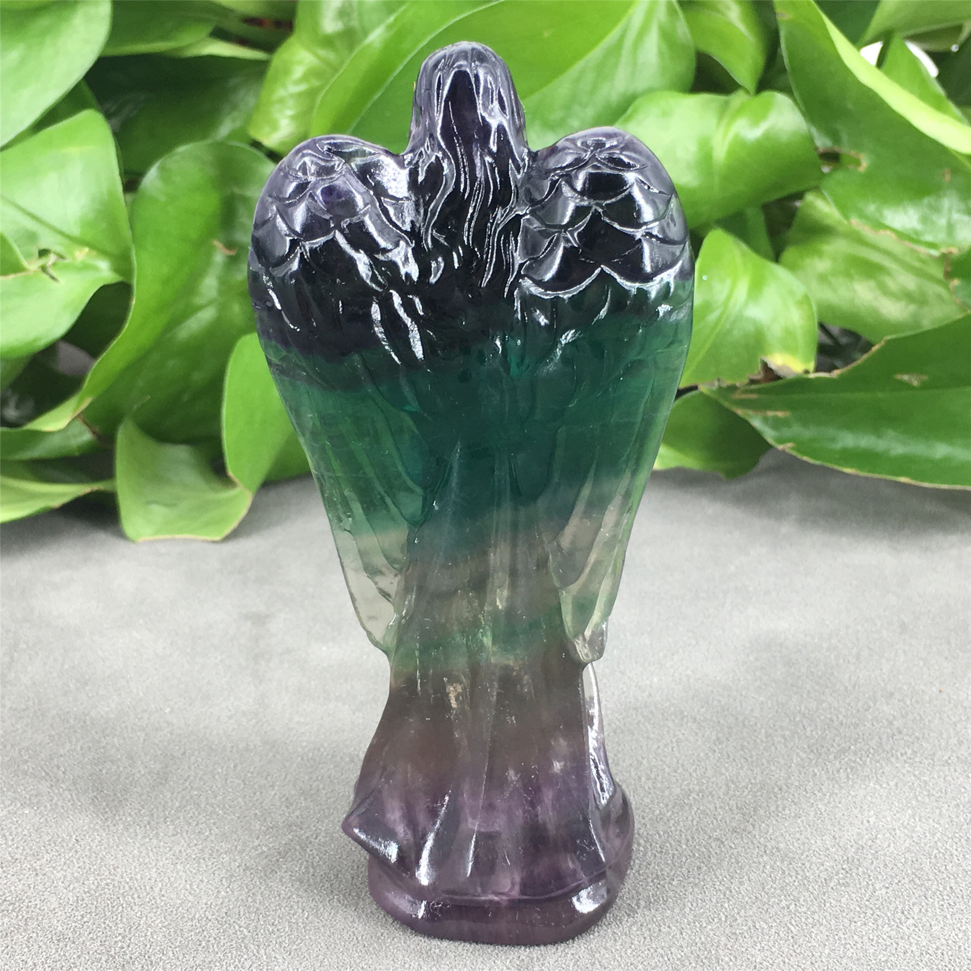 Best selling angel crystal carving crafts healing polished fluorite angel mini carving for decoration and gifts