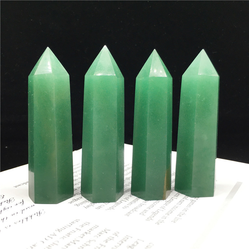 Wholesale Bulk 6-9cm Natural Healing Stones polished green dong ling jade crystal quartz tower