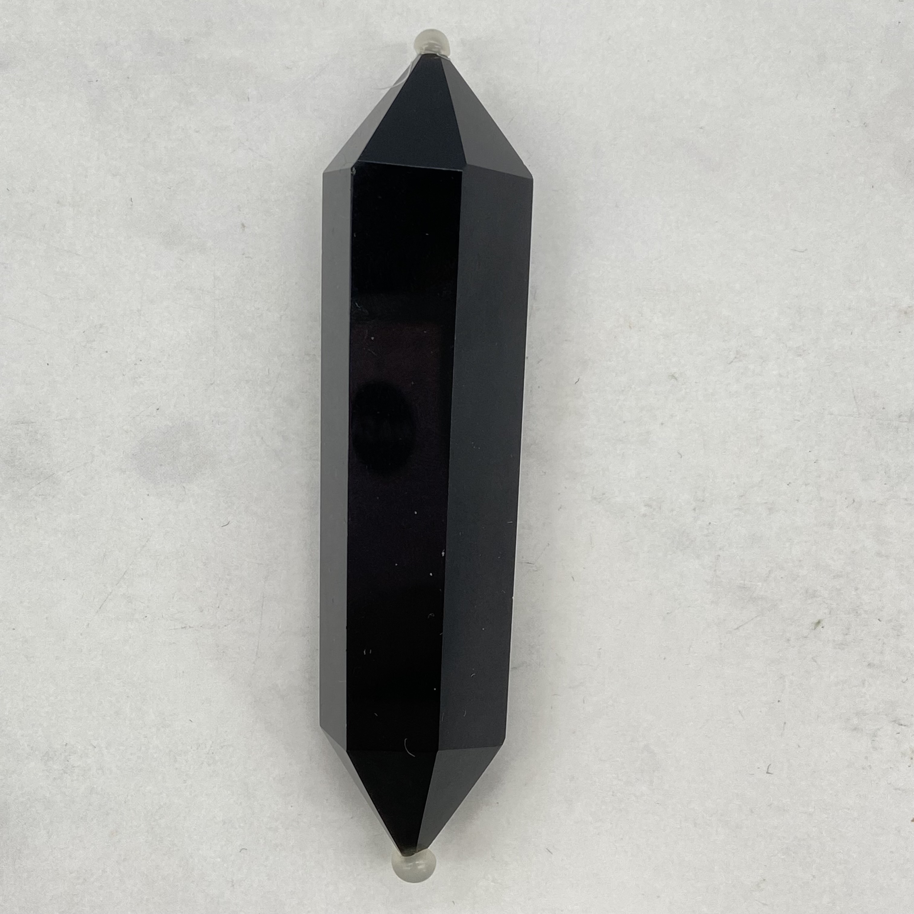 Wholesale natural crystal points gemstone tower healing Obsidian double pointed column for Craft decoration