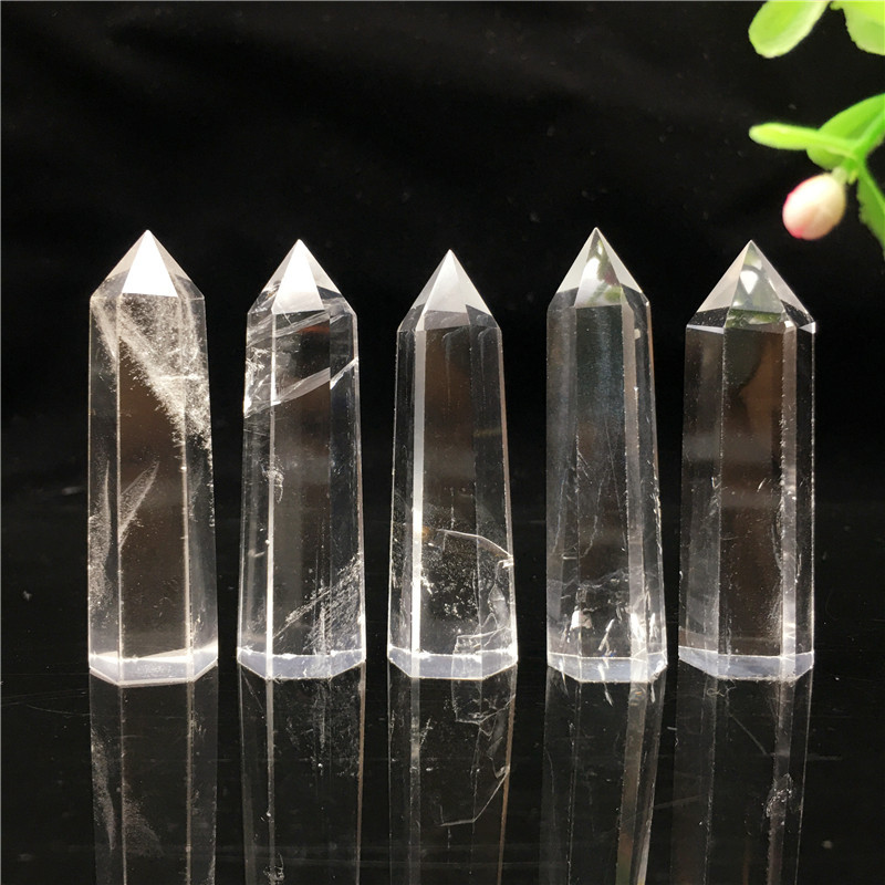 Natural Crystal Craft Snowflake BluntWare Treatment Crystal Stone Point Mini Tower Crystal Healing and Feng Shui