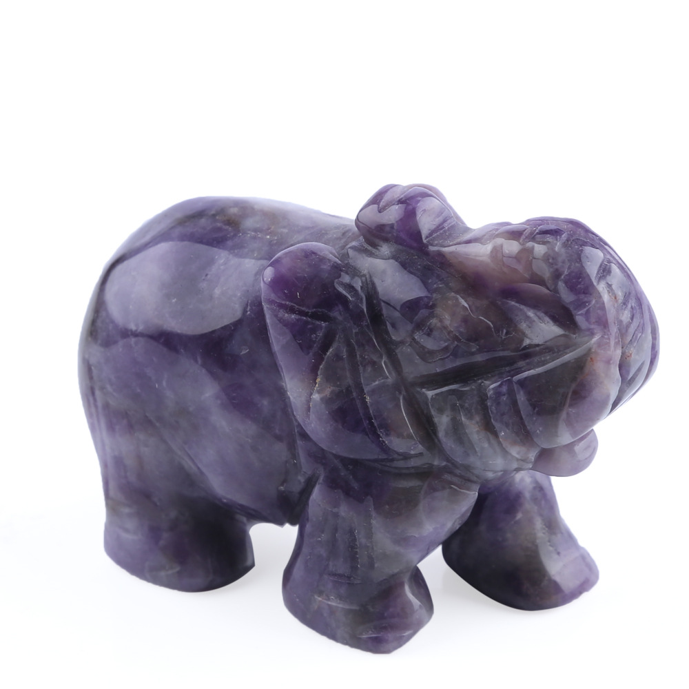 Crystal wholesale natural crystal folk crafts animal amethyst elephant carving decoration and gifts