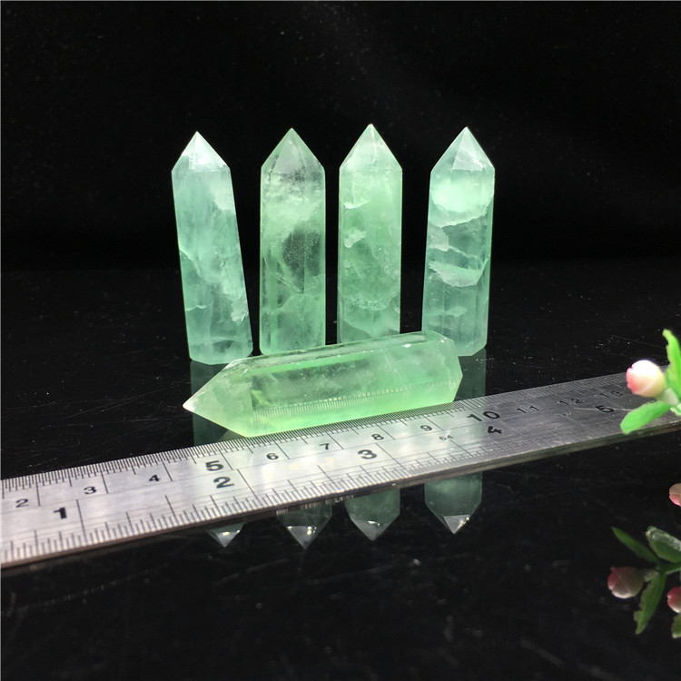 Green fluorite gemstone crystal point tower natural reiki clear green fluorite crystal quartz tower for decoration