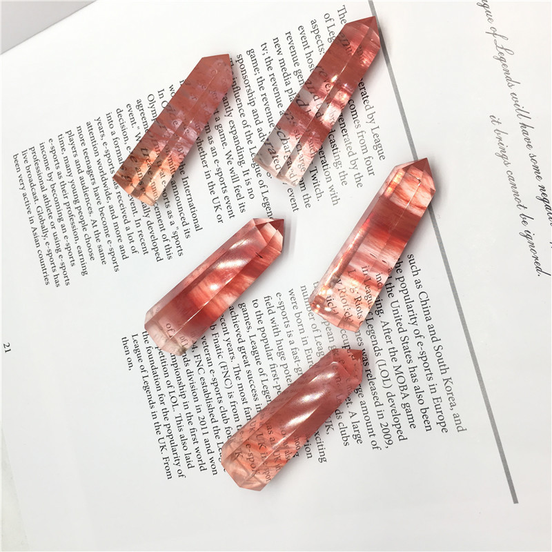 Wholesale Natural Crystal Point High quality Red smelting stone small crystal tower point for crafts