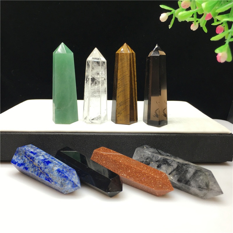 Wholesale bulk 6-10 cm reiki gemstone crystal point wand natural healing mixed crystal tower for Fengshui