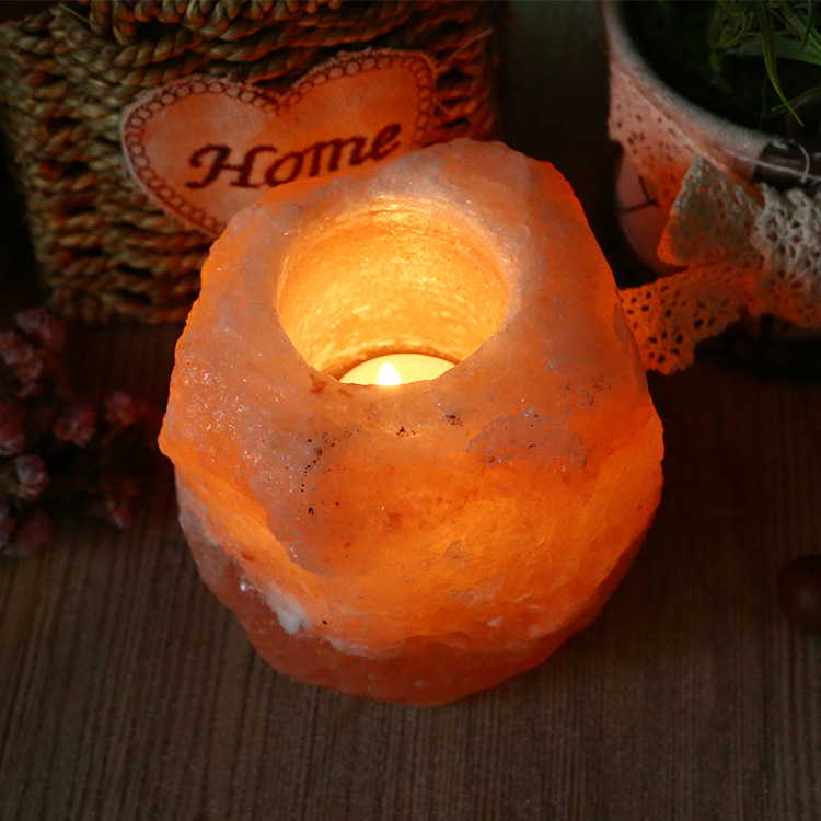 Various shapes Crystal Salt Candlestick Crafts wholesale natural himalayan salt gypsum candle holders For Decoration