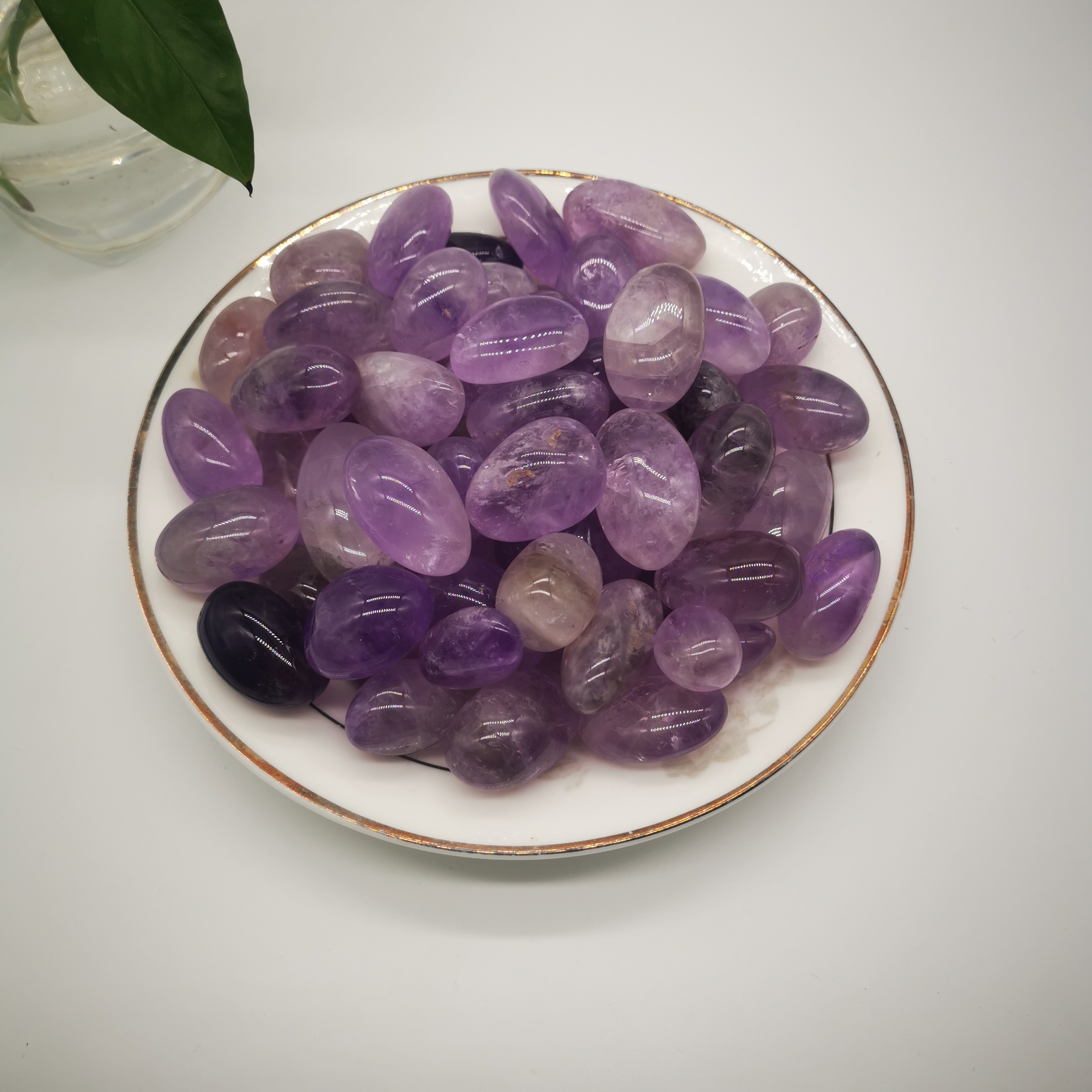 Good quality polished amethyst stone natural gemstone high quality reiki amethyst crystal tumble stone for decoration