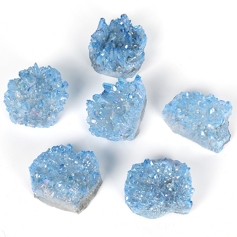 Irregular shape raw crystal cluster crafts wholesale natural rough stone blue crystal cluster decoration for healing