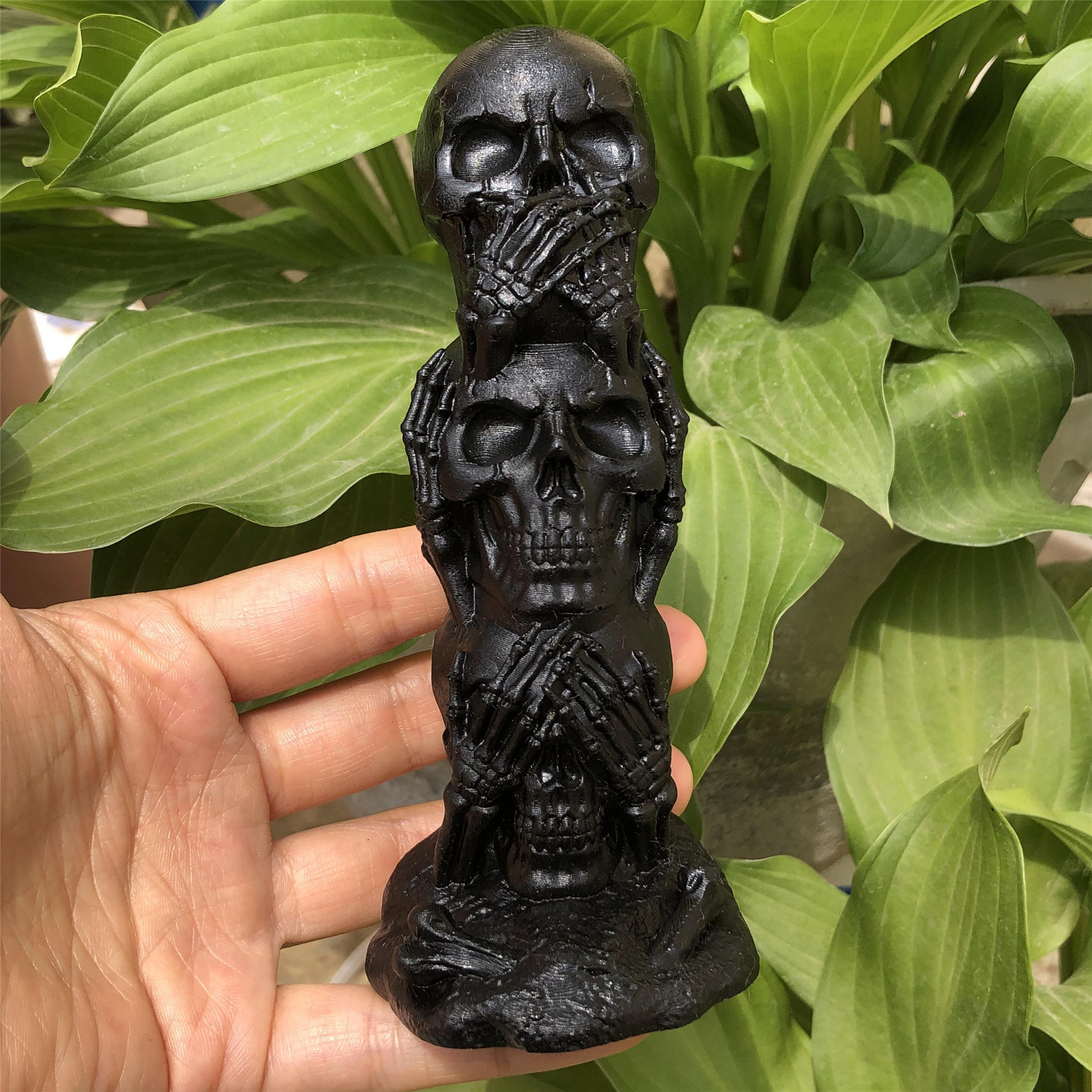 Best selling 5.5 inches crystal skulls hand carved natural healing black tourmaline skull crystal carving crafts