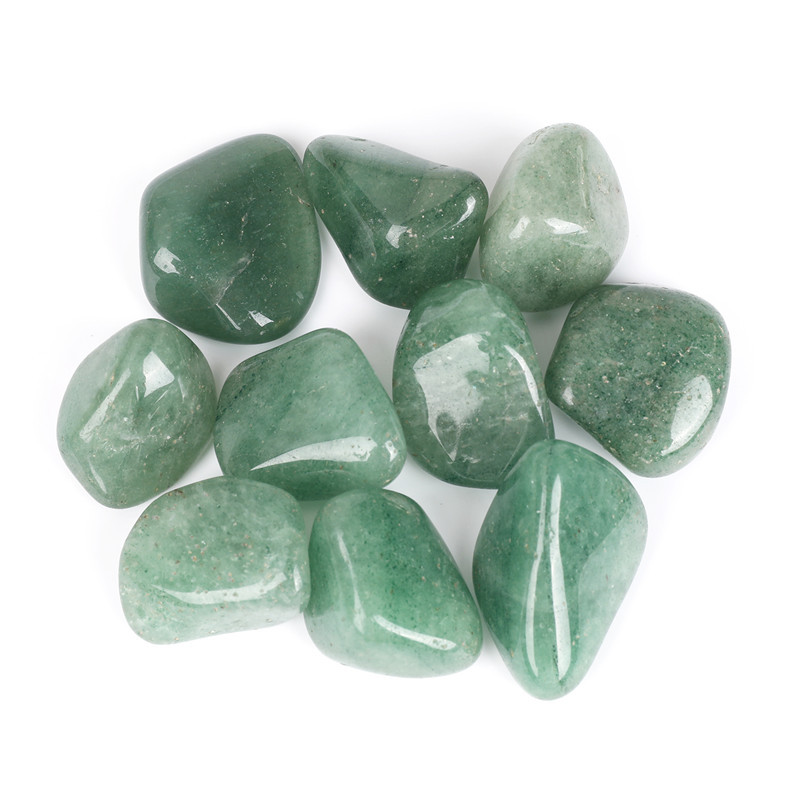 Natural polished crystal mineral gravel wholesale 2-3cm healing crystal green aventurine tumble stone gift box set