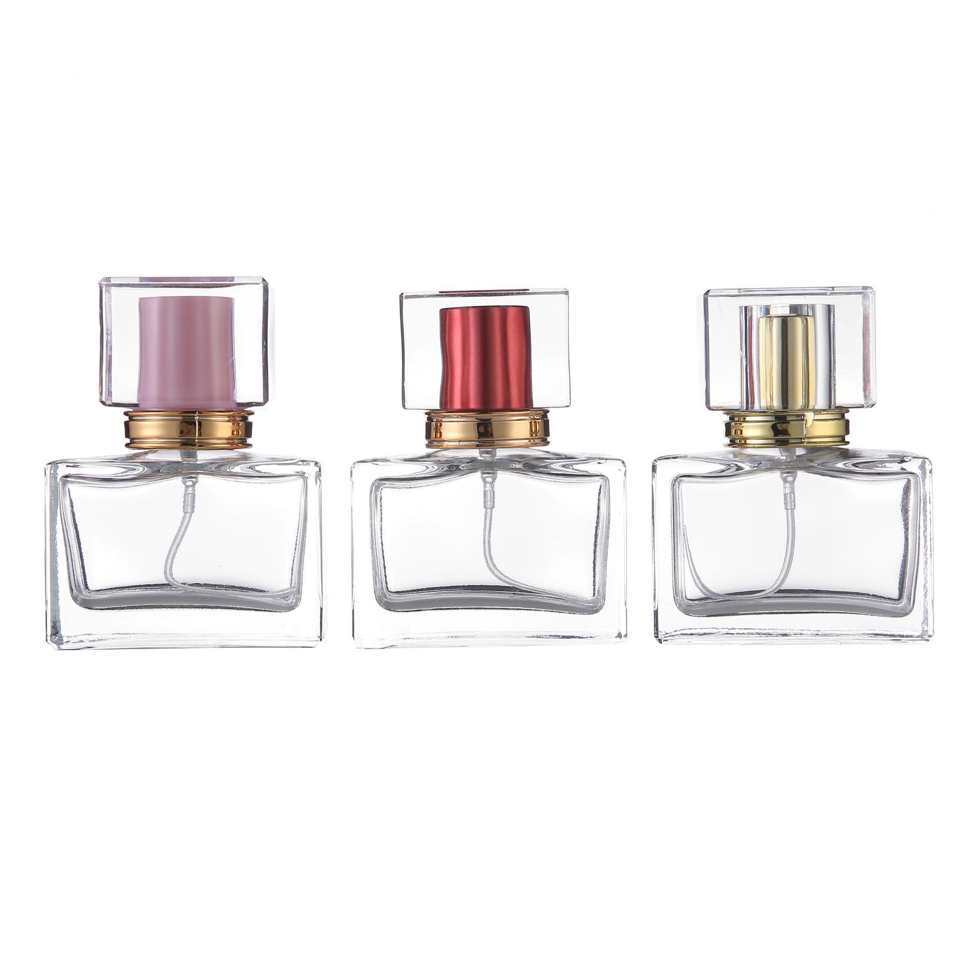 Wholesale New Product Clear Transparent 30ml 50ml empty glass crystal perfume spray bottles for sale