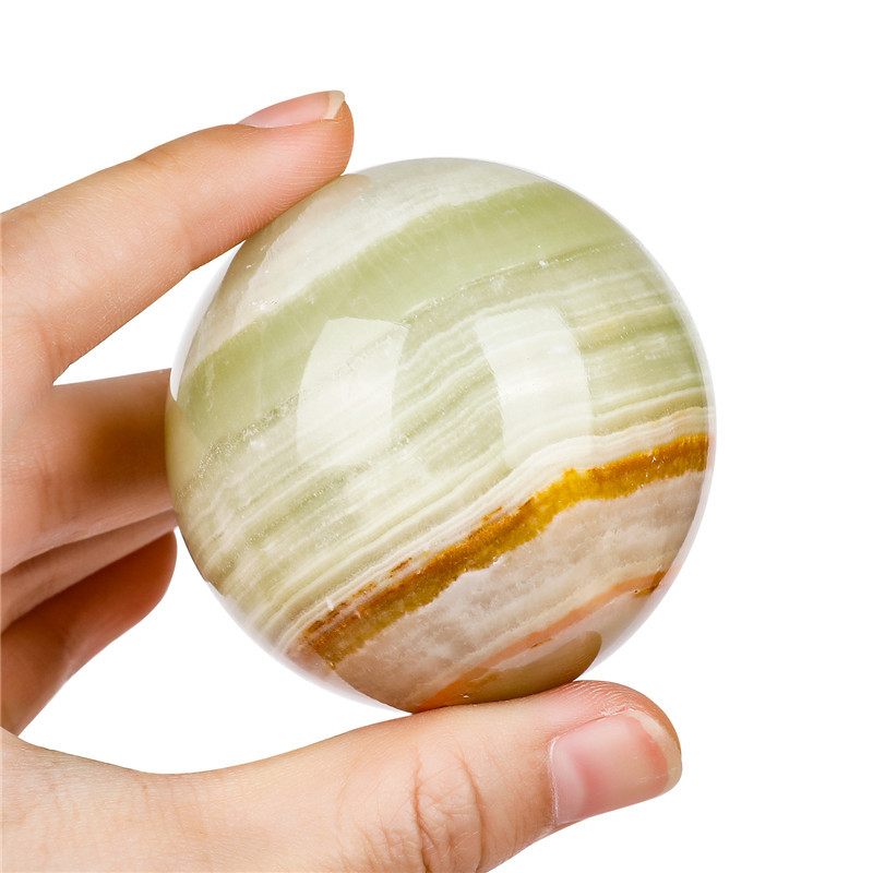 High Quality Natural 5cm Big Round Polished Afghanistan Jade Ball Palm Crystal Gemstone Healing Sphere For Gifts