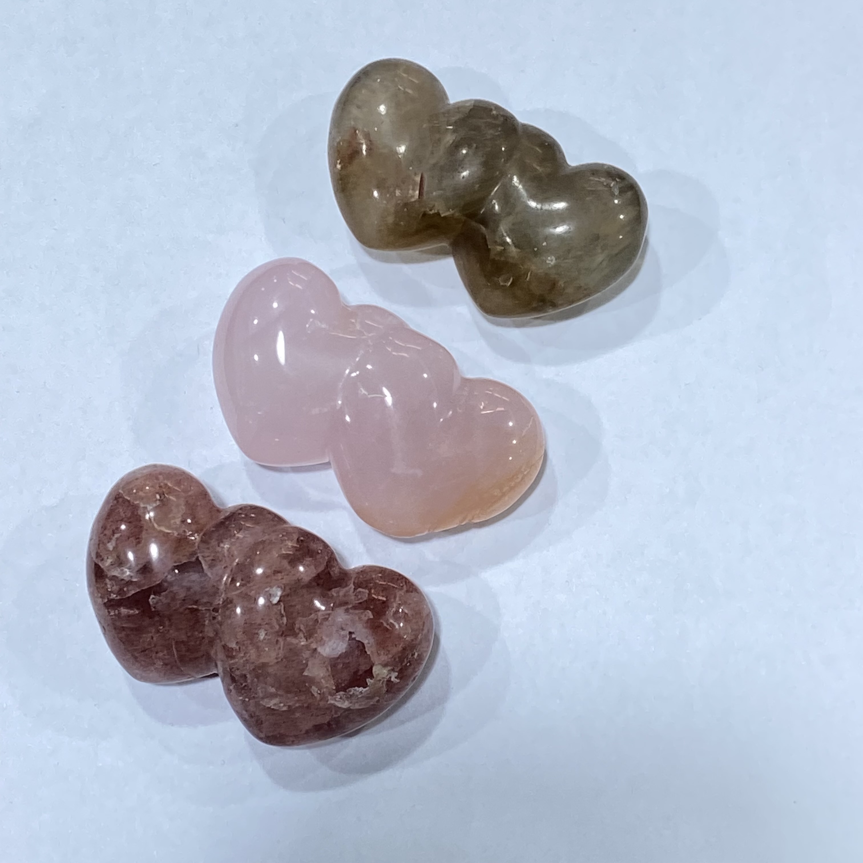 High Quality Natural Crystals Stones Mini Crystal Hearts Crafts Healing Crystal Double Hearts Decoration For Sale