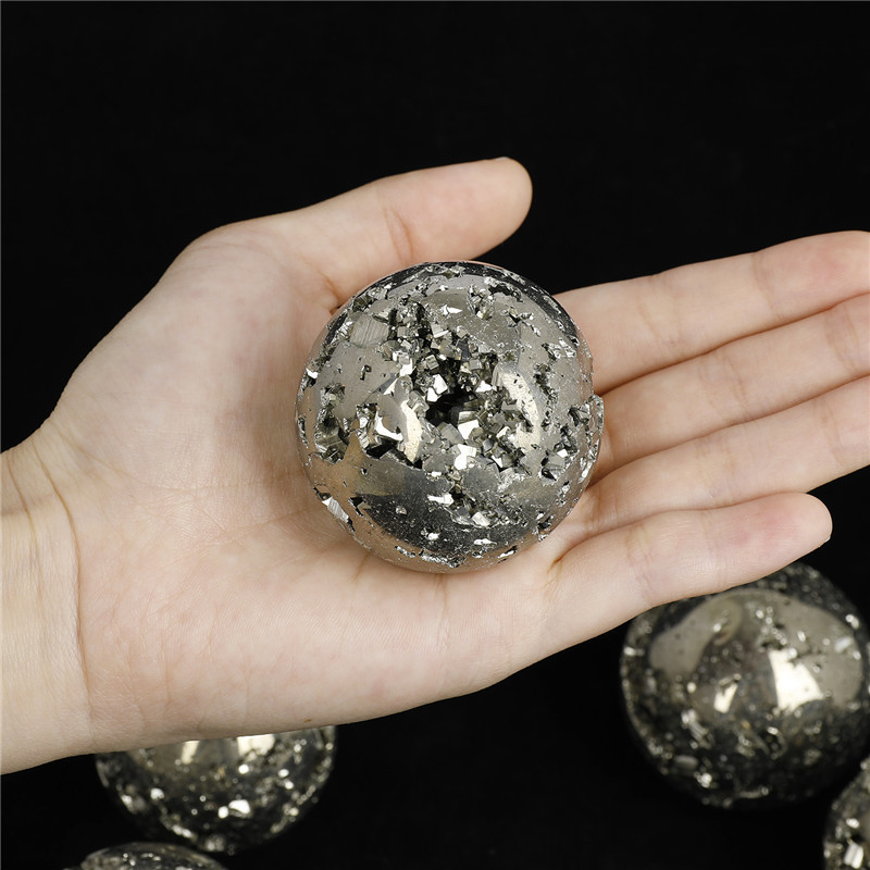 High quality wholesale natural rough crystals stone polished chalcopyrite ore healing crystal ball for decoration