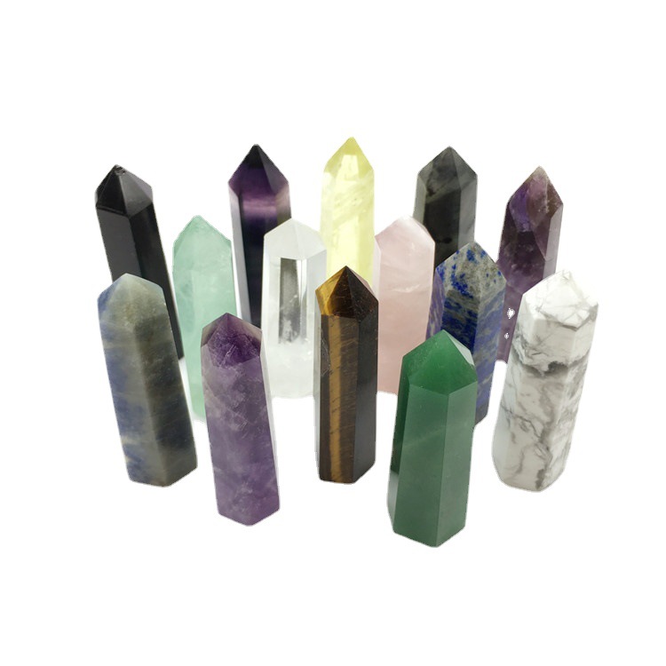 Natural crystal point towers wholesale bulk reiki mixed crystals healing stones tower for gifts