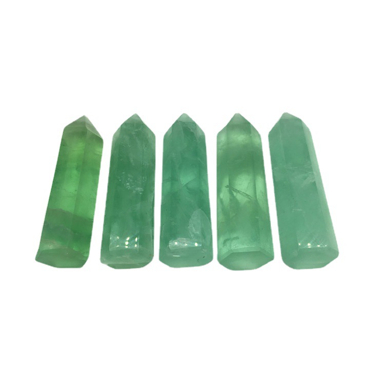 Green fluorite gemstone crystal point tower natural reiki clear green fluorite crystal quartz tower for decoration