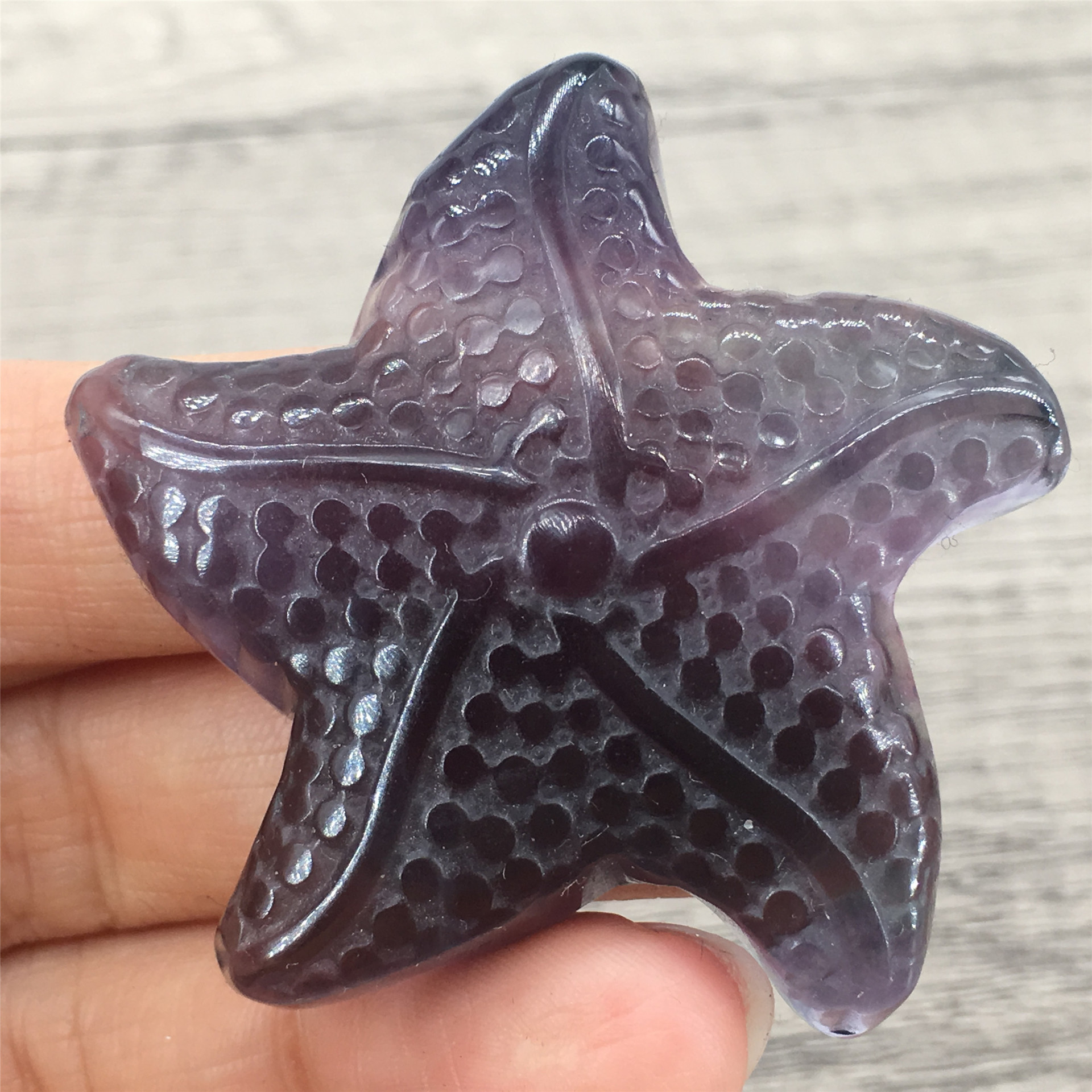 High quality wholesale hand carved crystal animal natural healing fluorite starfish crystal carving crafts for decoration