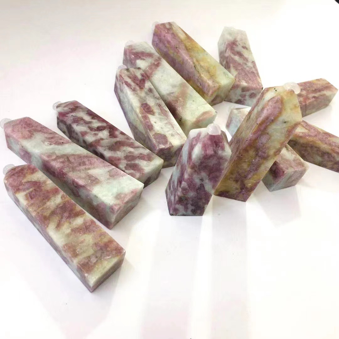 High quality polishing pink tourmaline stone natural crystal healing pink tourmaline towers point reiki for crystal crafts