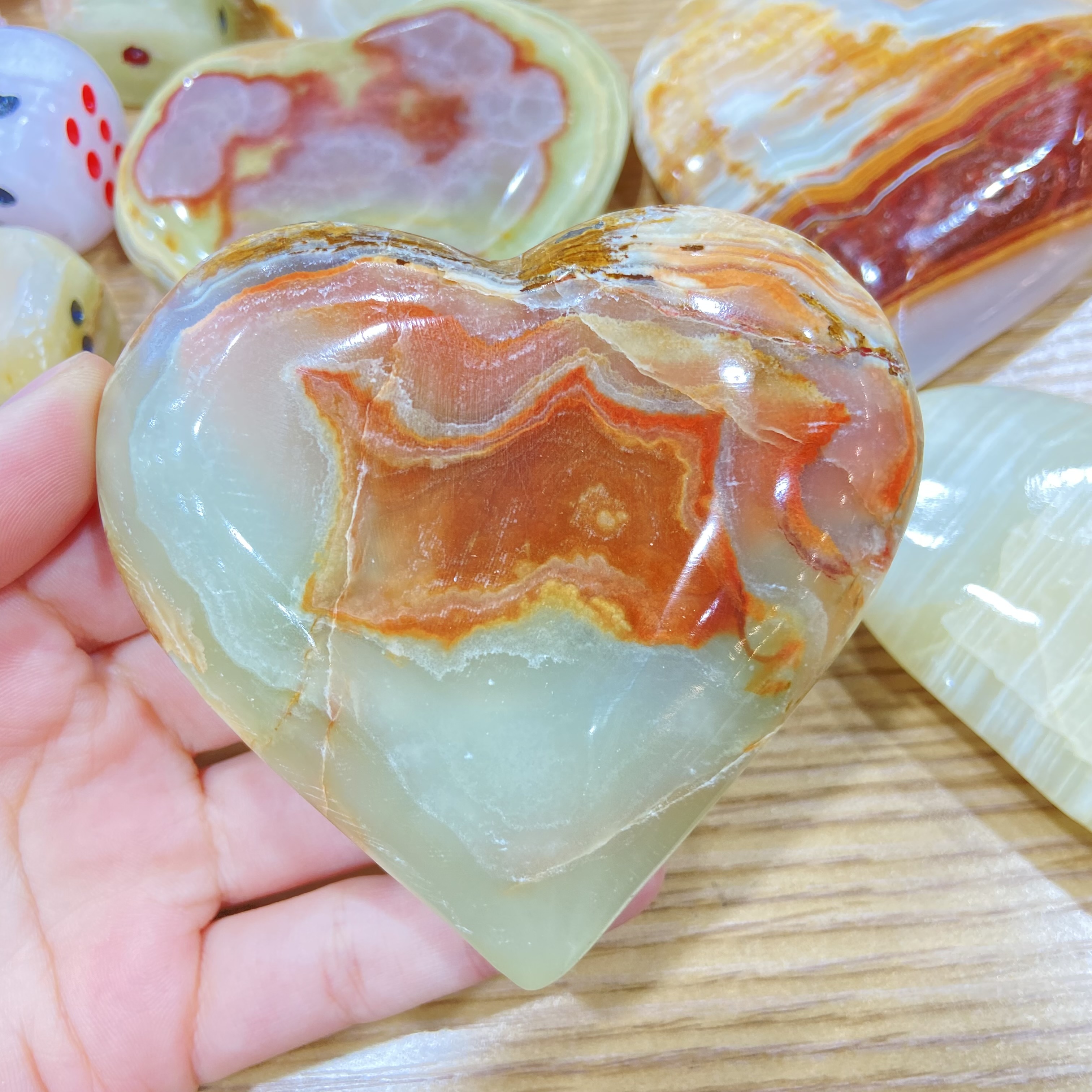 Best Quality Natural crystals healing stones Afghanistan jade heart Carving piece for decoration and gifts