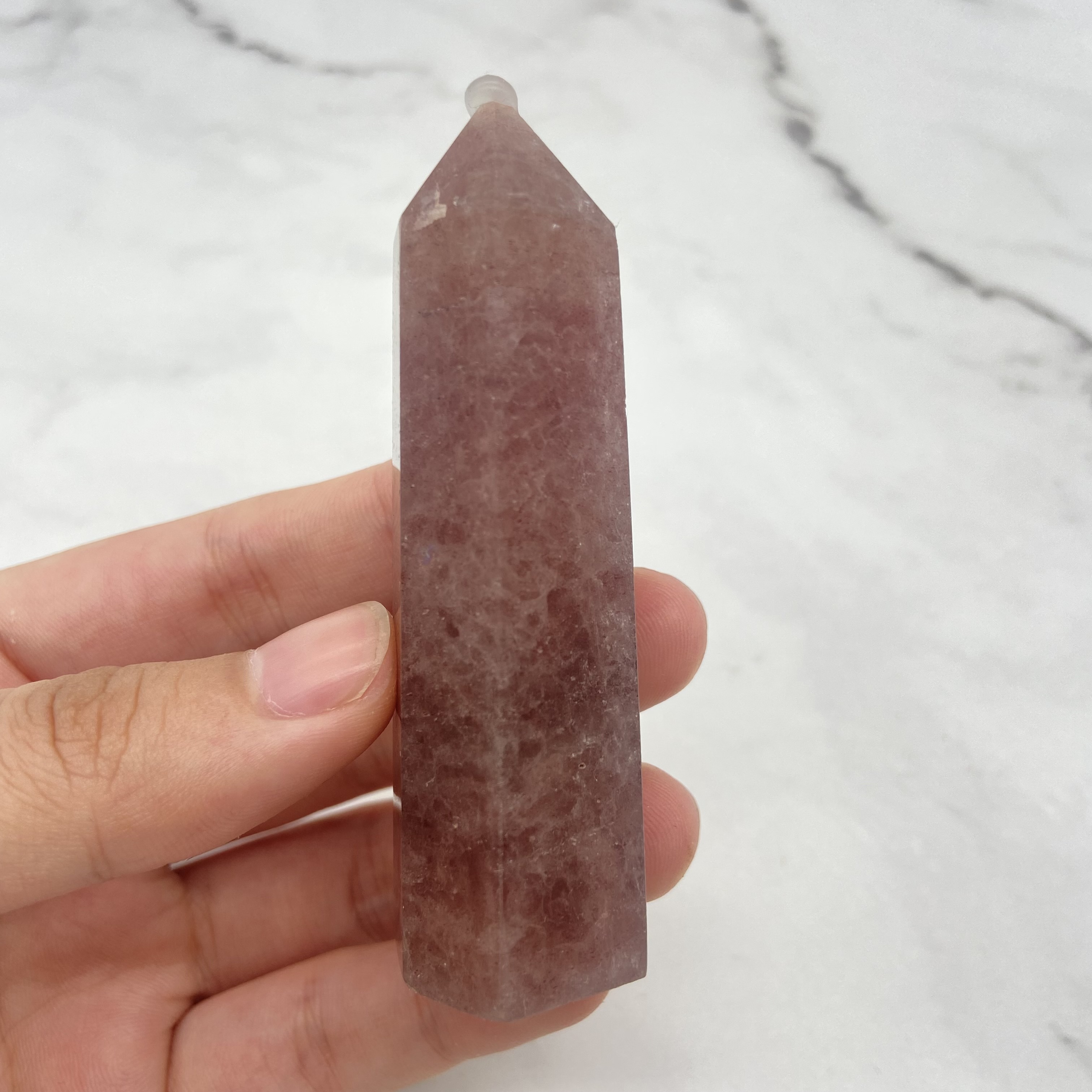 Bset selling natural quartz crystal point high quality healing red strawberry crystal tower for gifts