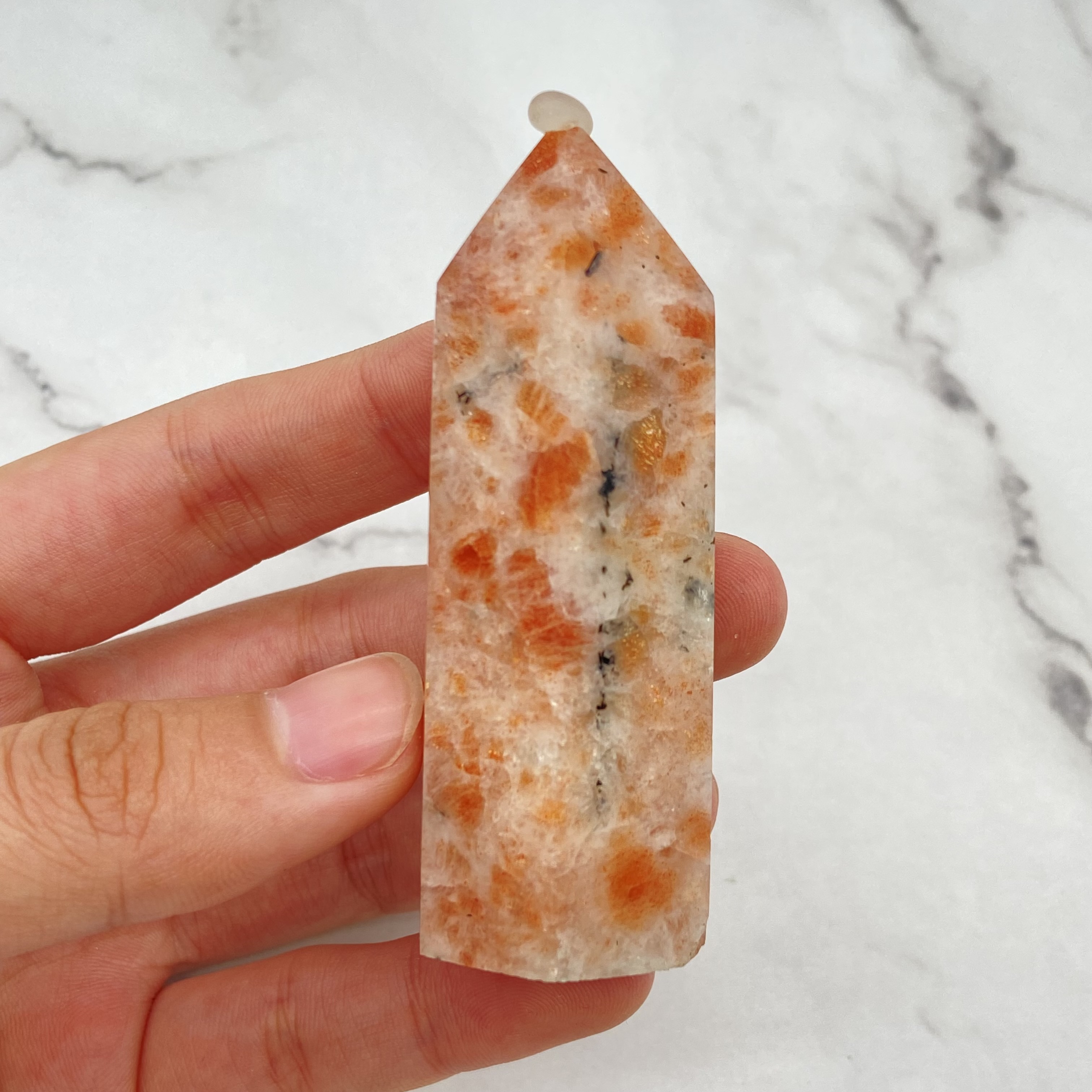 Natural Polished folk crafts natural quartz crystal point healing red sun small tower for home decoration