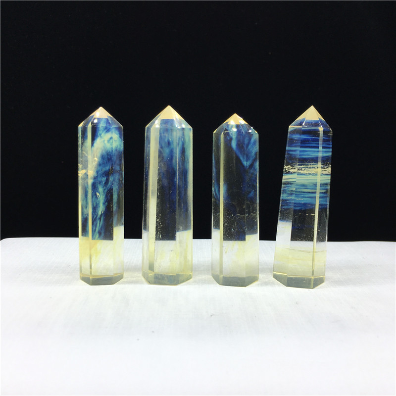 Wholesale natural reiki crystal point wand yellow smelting stone quartz crystal tower for decoration