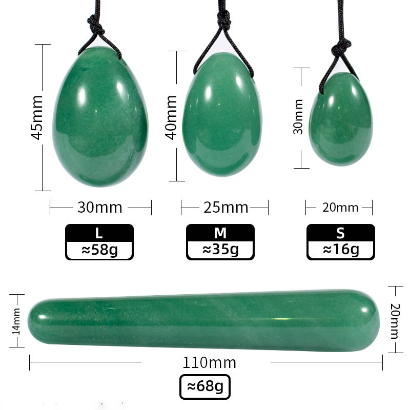 New Products rose powder crystal yoni egg set polishing quartz jade women yoni egg and wand set with gifts box