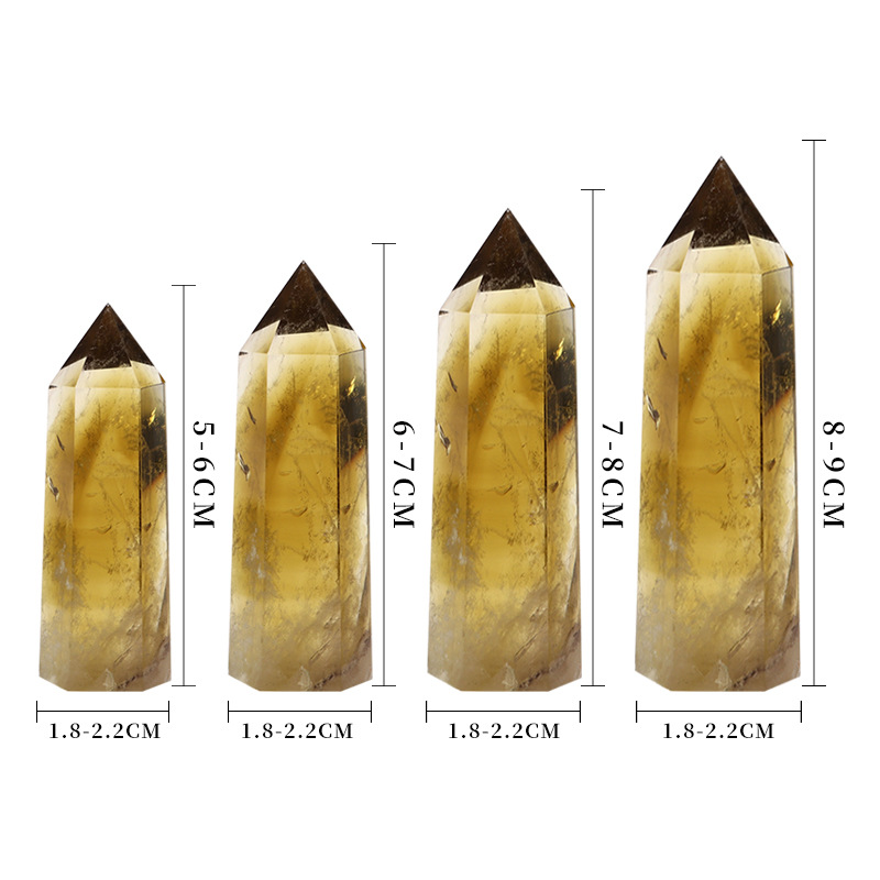 Good quality natural citrine points wand wholesale bulk energy healing reiki citrine tower point for decoration