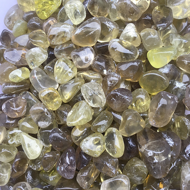 Crystal tumbles healing stone bulk natural yellow crystal gravels small tumble stones polishing for gifts