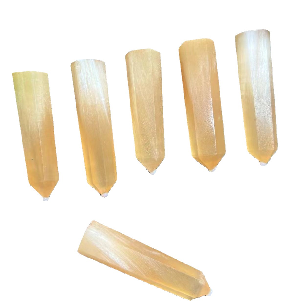 Natural clear crystal gypsum tower crafts wholesale bulk polished yellow gypsum crystals healing stones tower points for sale