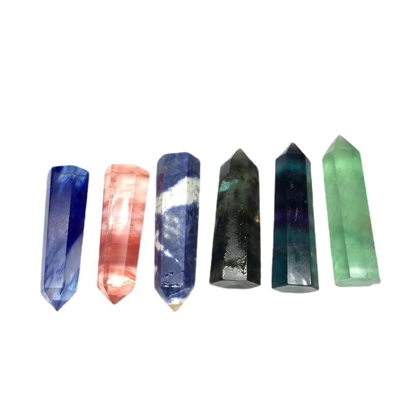 Natural mix crystal point stone healing wholesale bulk polishing mixed crystal towers point for fengshui