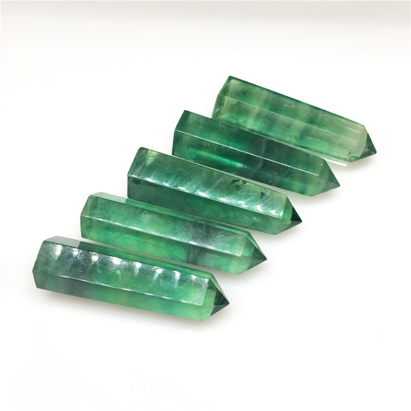 Wholesale bulk gem green fluorite point wand healing polishing green fluorite crystal tower high quality