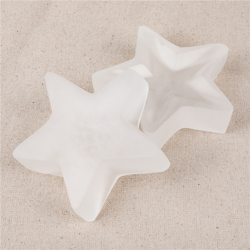 Hot Selling mini crystal carvings crafts wholesale natural pentagram shape decoration Crystal Gypsum Bowl For Healing