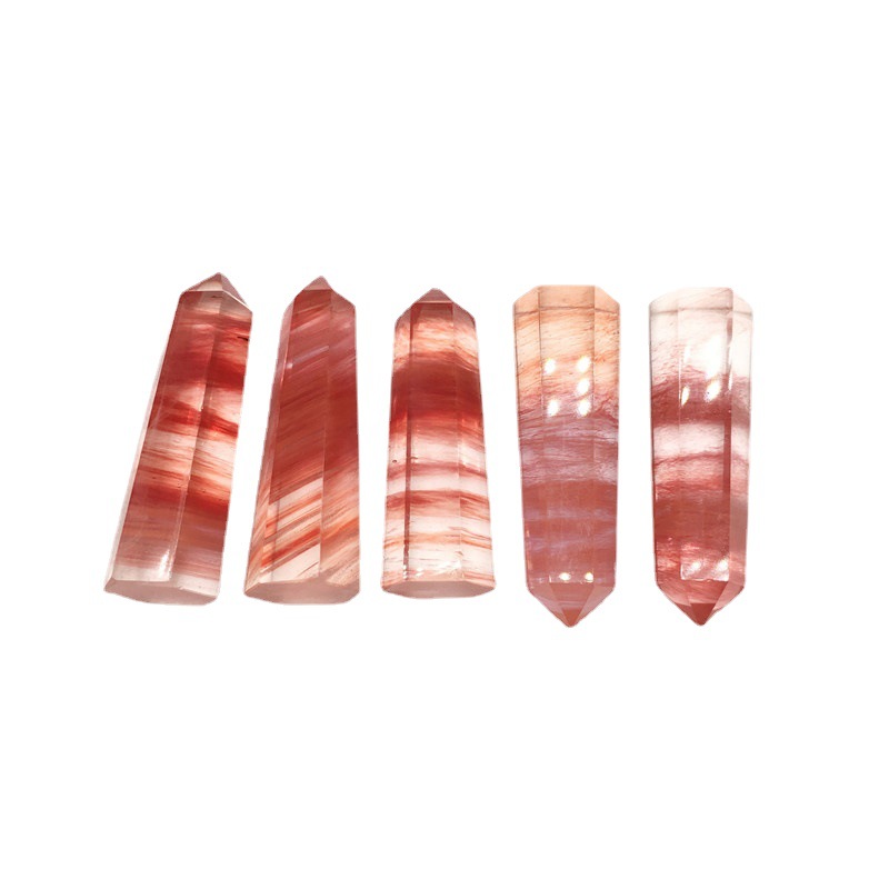 Wholesale Natural Crystal Point High quality Red smelting stone small crystal tower point for crafts