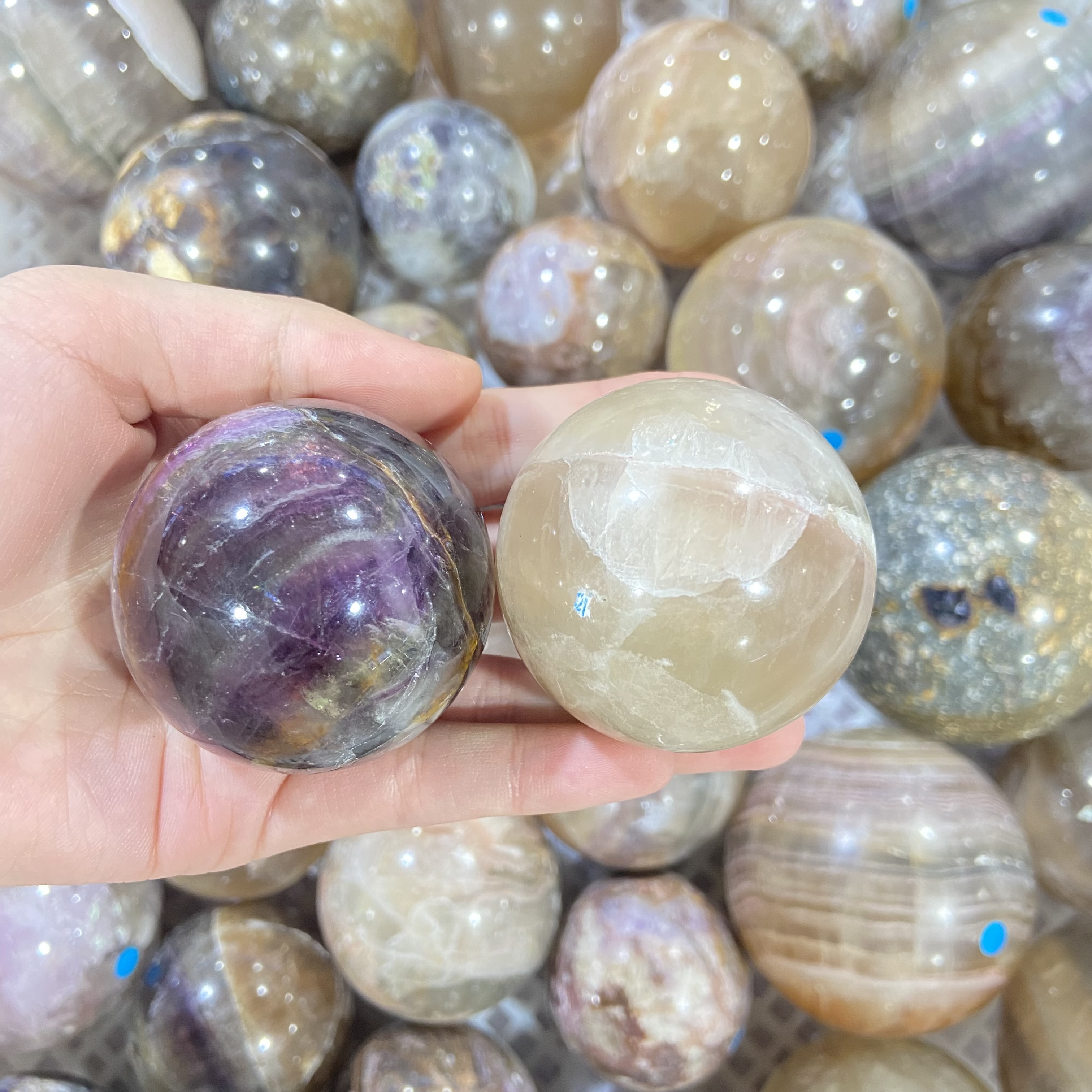 Healing Crystal Stone Crafts Polished Fluorite Ball decorative stone balls crystal stones for healing