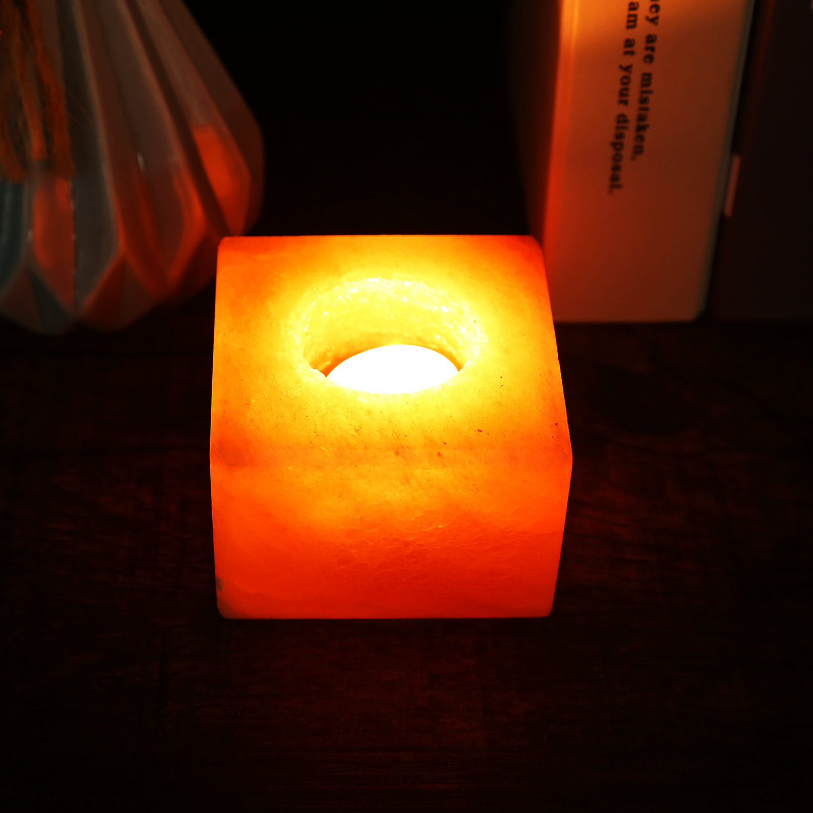 Various shapes Crystal Salt Candlestick Crafts wholesale natural himalayan salt gypsum candle holders For Decoration