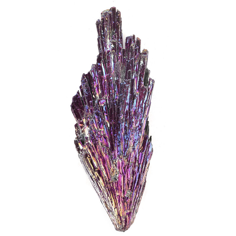 High quality crystal healing gems natural sector aura black tourmaline electroplating purple rough stone mineral material