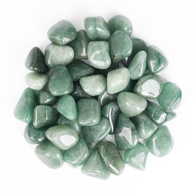 Natural polished crystal mineral gravel wholesale 2-3cm healing crystal green aventurine tumble stone gift box set