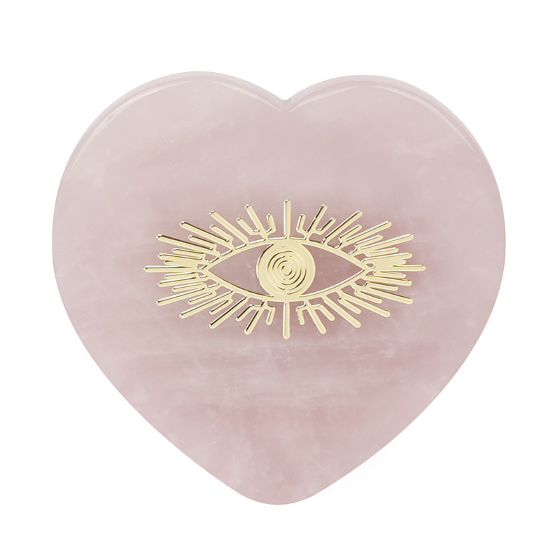 Personalized crystal healing stones heart natural energy healing chakra pattern powder crystal rose quartz heart folk crafts