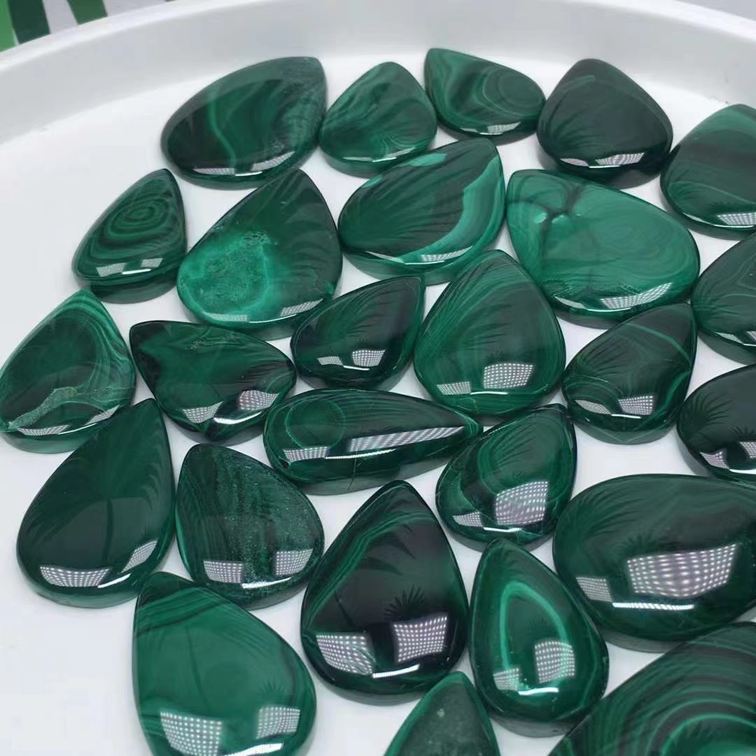 Polishing gemstone malachite wholesale natural reiki crystal malachite water drop jewelry pendant for decoration