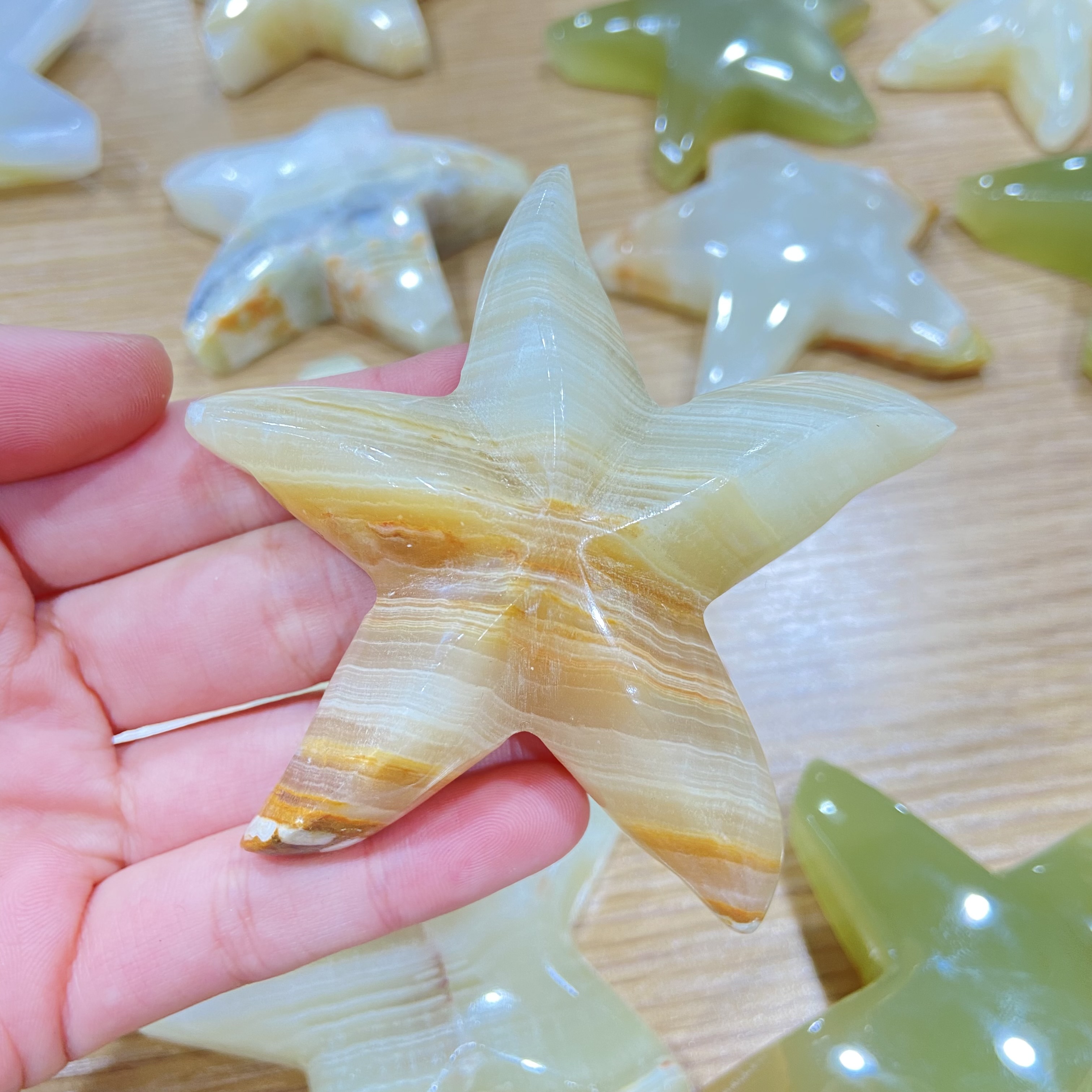 High Quality Natural crystals healing stones Afghanistan jade five-pointed star Carving piece for decoration and gifts