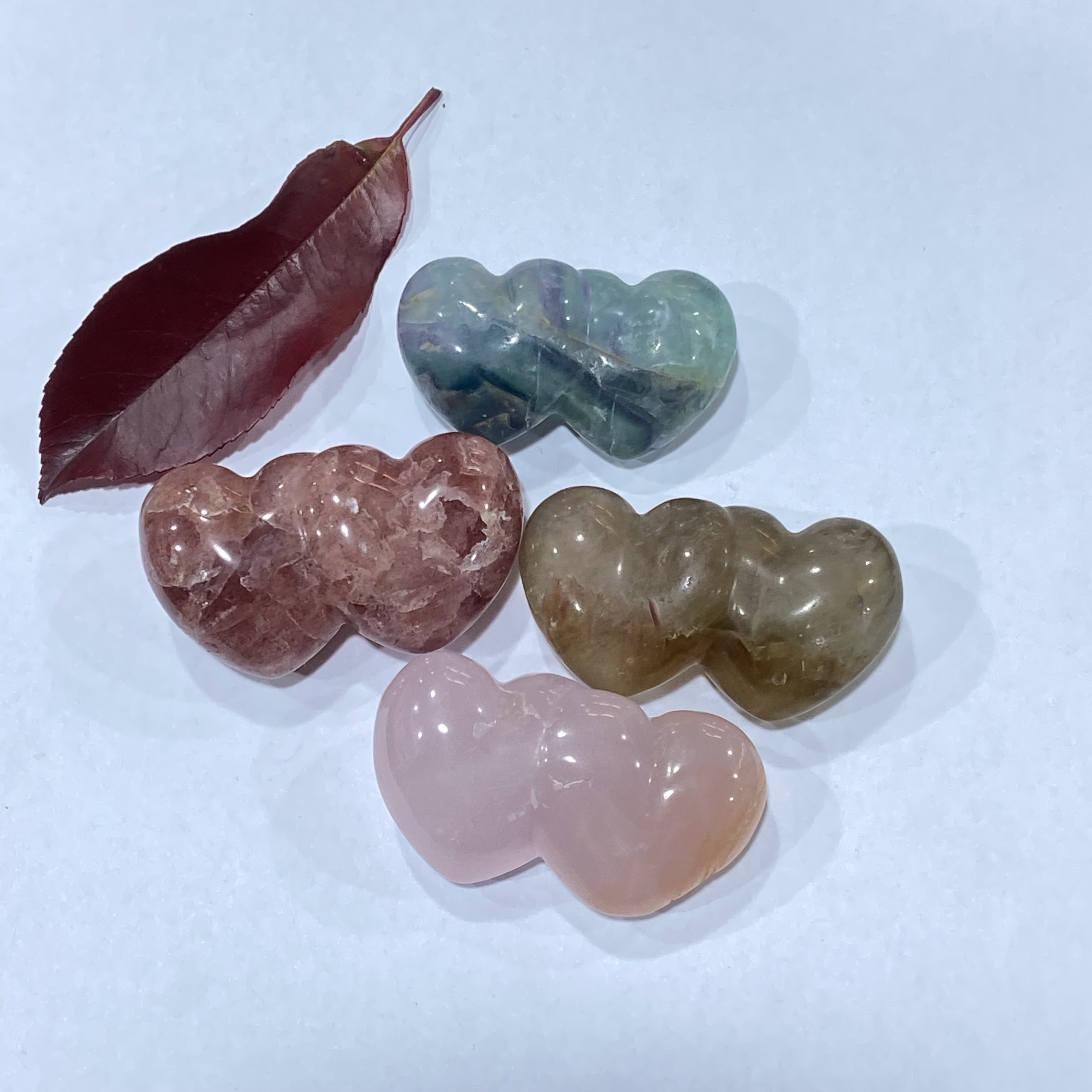 High Quality Natural Crystals Stones Mini Crystal Hearts Crafts Healing Crystal Double Hearts Decoration For Sale