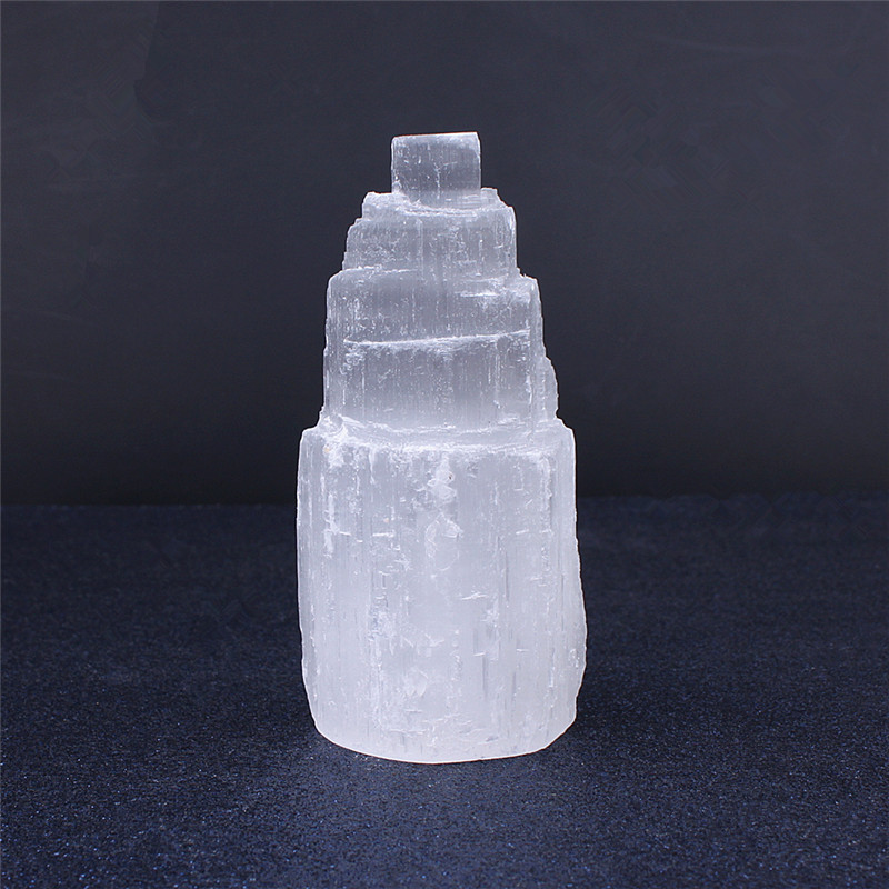 Hot sale natural transparent gypsum tower selenite tower light feng shui and treatment crystal stone decoration and gifts