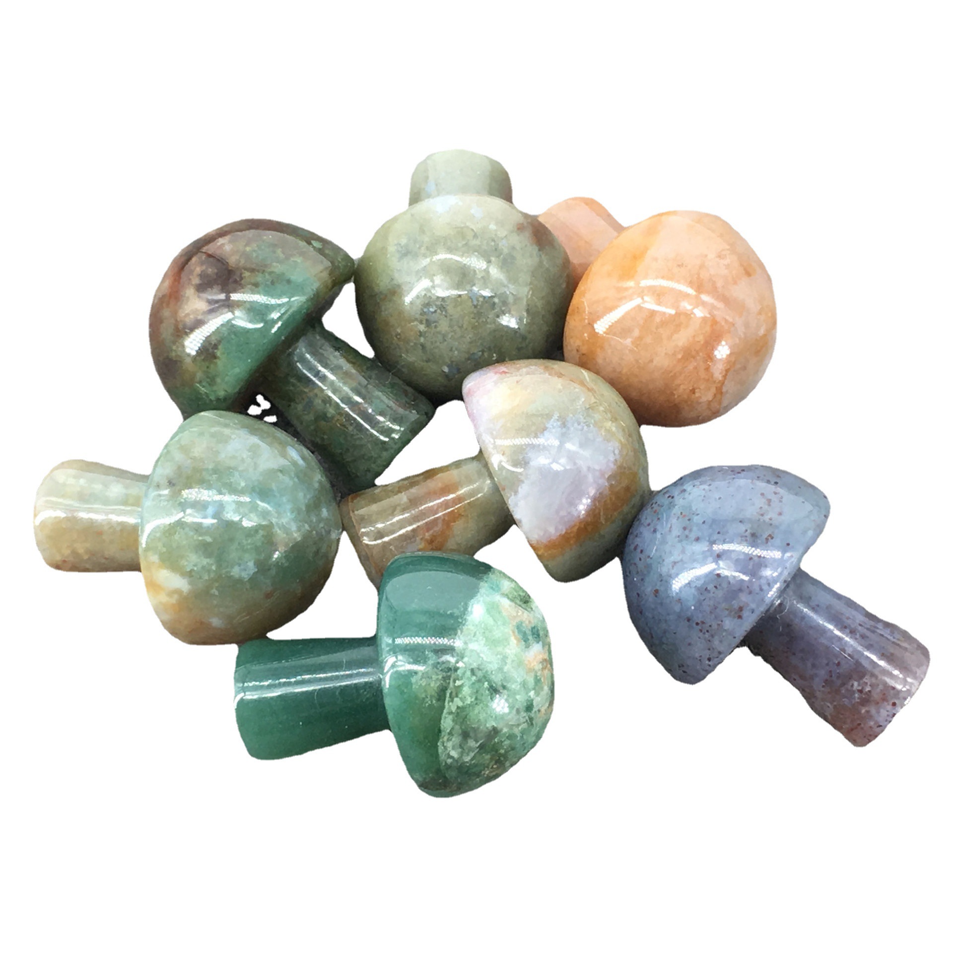 Crystal wholesale carving crafts natural gemstones mini marine agate mushroom festival gifts