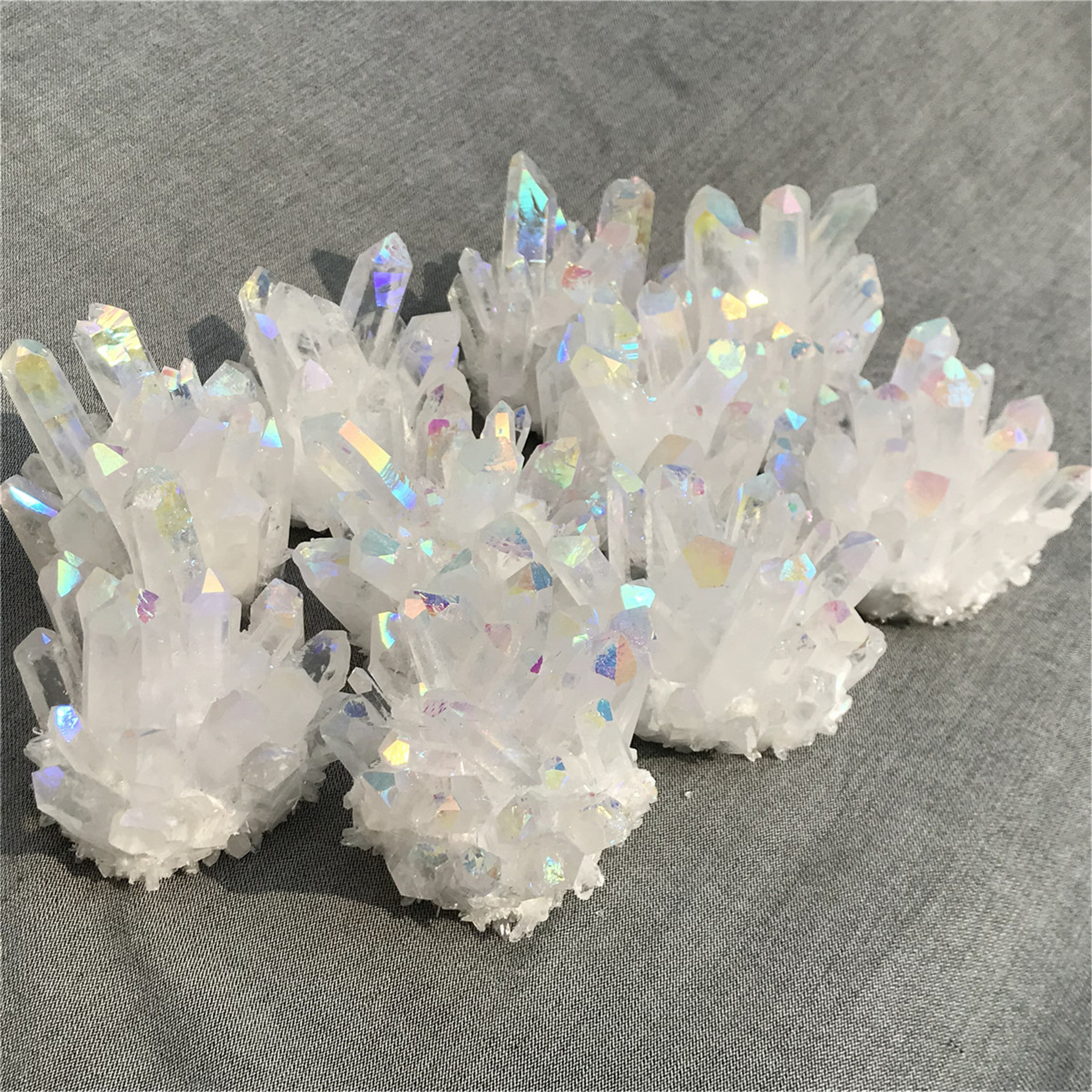 Top saling best quality natural quartz crystal electroplate aura Cluster crystals healing stones for decoration and energy