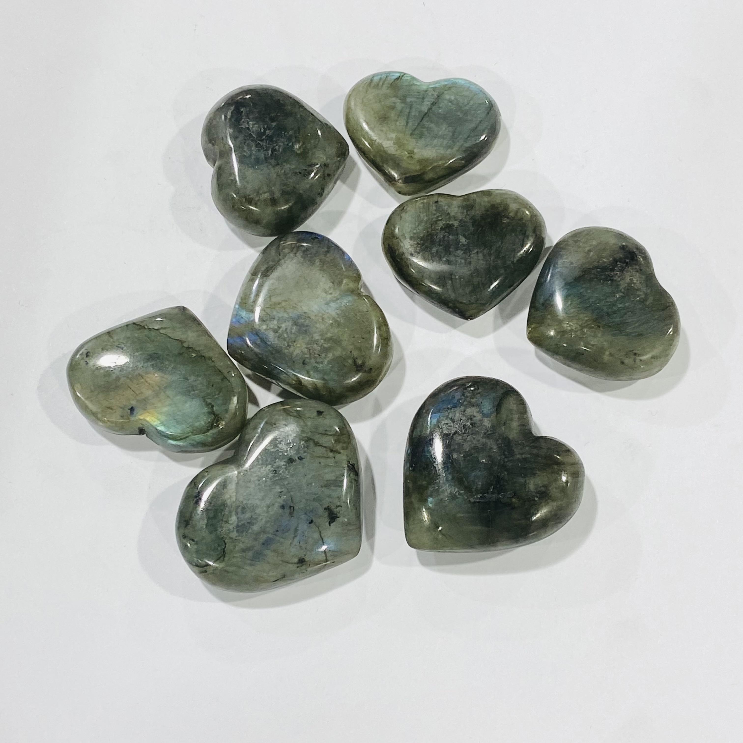 Best Quality various natural crystals healing labradorite stones heart fengshui crystal craft stone for decoration and gifts