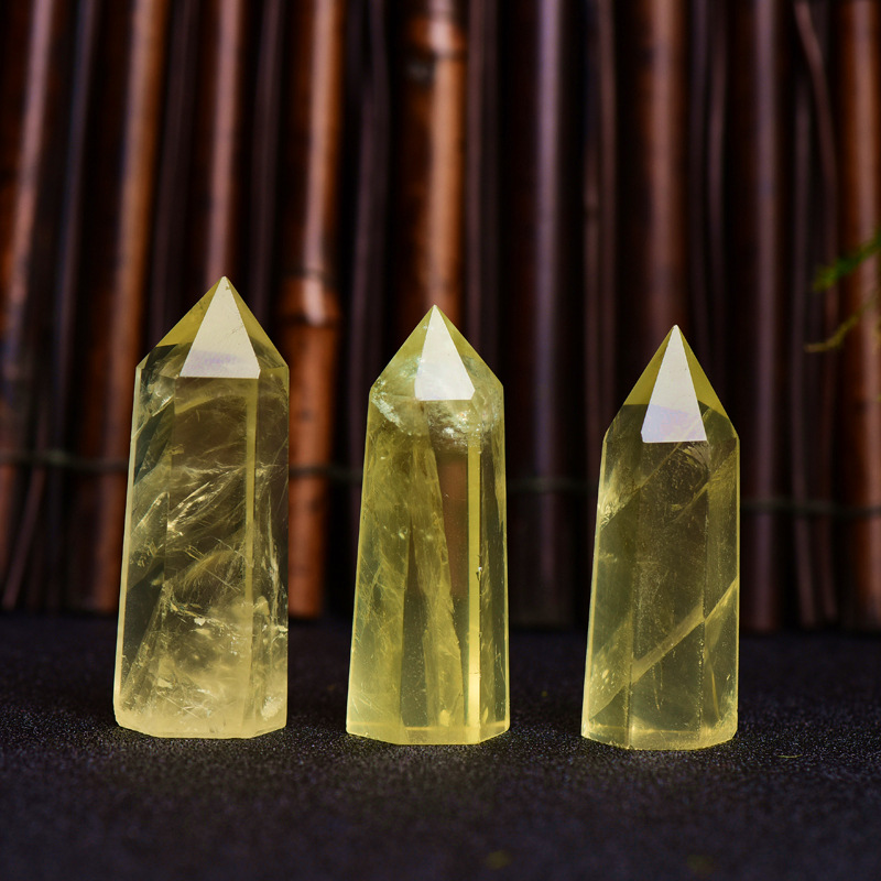 Good quality natural citrine points wand wholesale bulk energy healing reiki citrine tower point for decoration