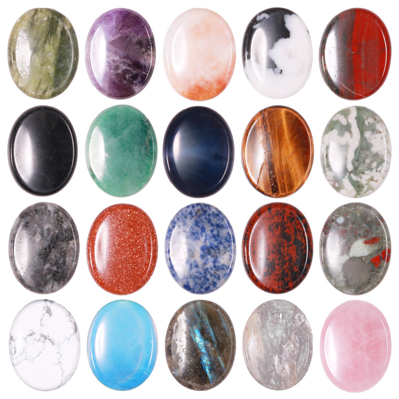 Wholesale High Quality Natural Polished Oval thumb stone worry stone bulk healing crystal massage stones for sale