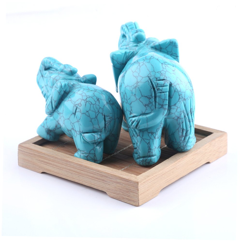 Wholesale crystal 2 inch elephant carving handicraft crystal elephant carved animal decoration and gifts