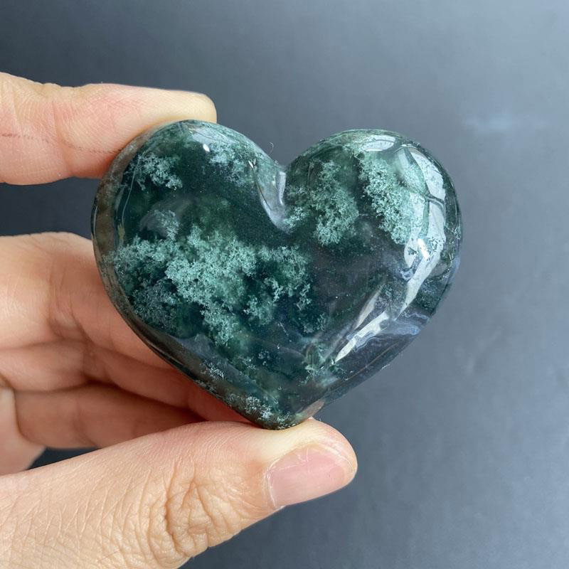 SAMEI JEWELRY good price crystals healing stones moss agate stone Crystal hearts healing crystal for decoration and gifts